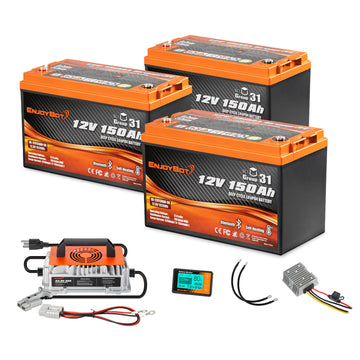 Enjoybot 36V 150Ah Golf Cart Lithium Battery Conversion Kit - 3 Batteries